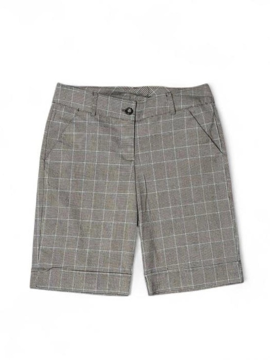 Speechless Pants - Speechless Glen Check Plaid Tailored Shorts Size 5 Neutral Teal Cuffed